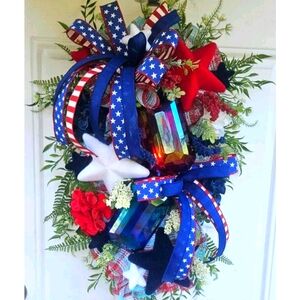 Patriotic Red White And Blue Gem Swag